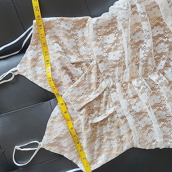 Lulus White Lace Ruched Mini dress - Picture 9 of 11